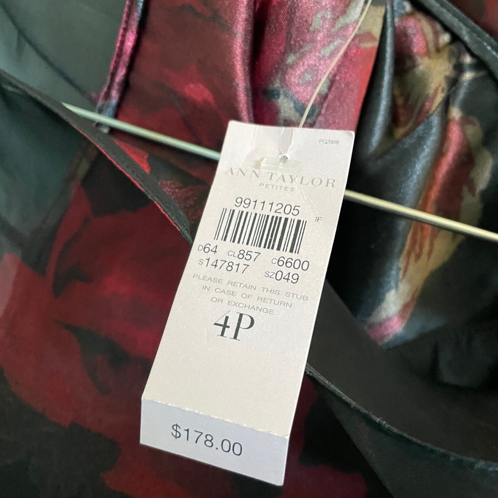 ann taylor sheer slip black floral mini dress. fit and flare with poofy tulle 4p - Picture 7 of 7
